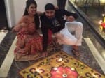 now the controversy starts cricketer harbhajan singh and geeta basra diwali celebreation