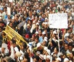 A mob descended on the streets, burnt effigies