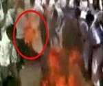 lungi caught fire while protest