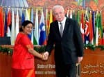 meeting of External affairs minister Sushma Swaraj and Palestinian Foreign Minister Riyad al- Maliki in Ramallah 