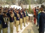 ents decorated building attractive Rangoli