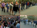JNU protest, students and teachers formed a human chain