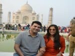 Actress Vidya balan reached Tajmahal with his husband