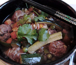 spaghetti mince ball soup