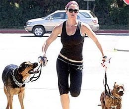 unemployed jessica biel spending time with dog