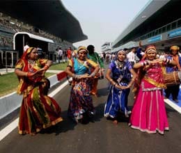 formula one gets indian touch with dhol bhangra and mehndi