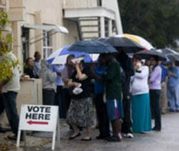us election long lines but not noisy like india