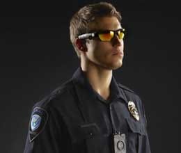 camera in specs  of policemen 