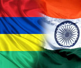 India and Mauritius in the Indian Ocean waves that add