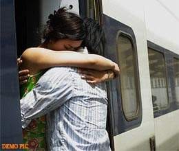 couple get married in moving train