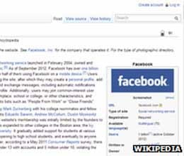 facebook is most searched word on wikipedia 