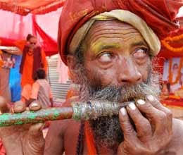 Religion spirituality grand stalls in maha kumbh