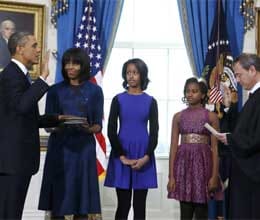 barack obama takes oath second time