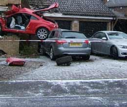 when uncontrolled car entered into house