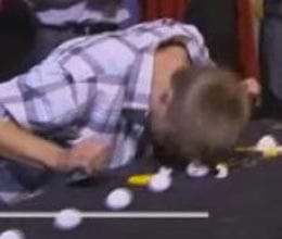 demarow create world record breaks egg from head