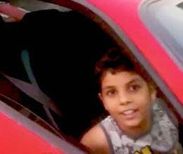 nine year old drives ferrari father booked