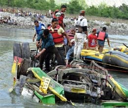bus falls into canal in mandi 50 submerged