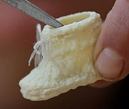 baby booties made from breast milk