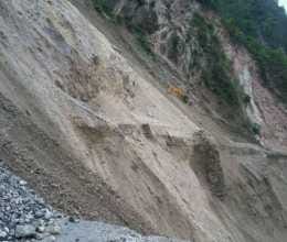 six km of gangotri highway destruct