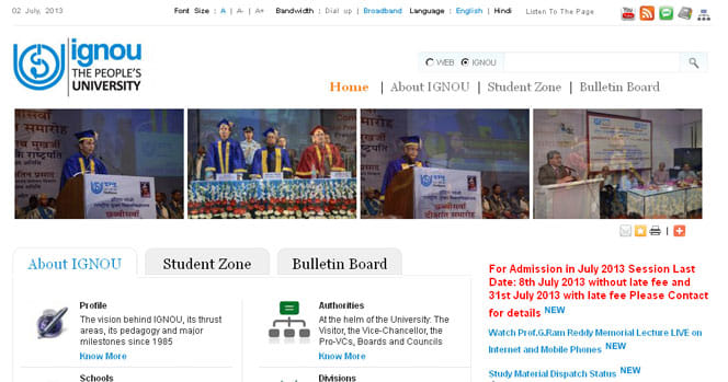 IGNOU extends admission date for July session