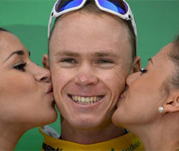 podium girls in france cycling race 