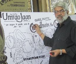 lucknow artist portrays 100 years of cinema on canvas