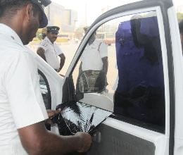 black film removed from ex minister's car
