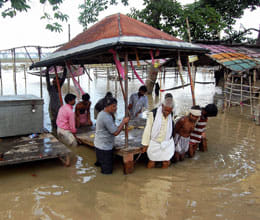 The people had taken refuge on rooftops in Gangdaspur