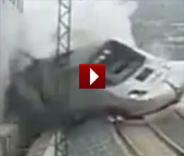 Spanish Train Crash Captured on Video