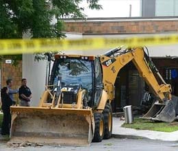 now bank robbery with help of bulldozer