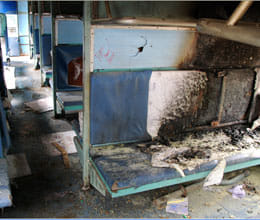 reservation supporter burn the train coach