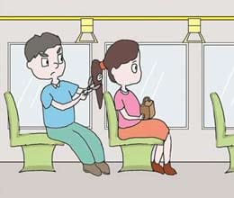 man chops woman's hair off
