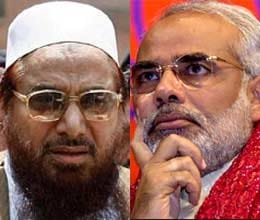 bjp angry compare hafiz saeed to narendra modi
