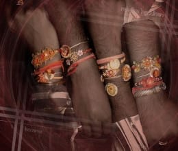 hollow bracelet adonize on wrist in this Rakhi