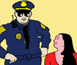 police officer Staring girls