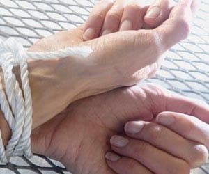 Woman ties herself up to skip work
