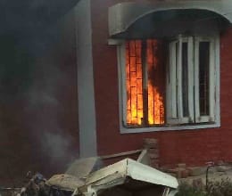 Cylinder and five injured in fire