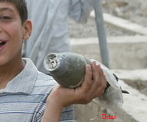 children playing with pakistan mortars