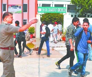 Manipulating students , six students suspended