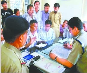 Women teased by policemen