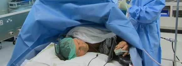 british hospital facilitate patients to watch tv during surgery