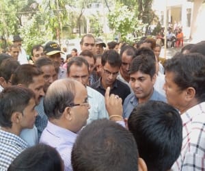 nigam employess protest