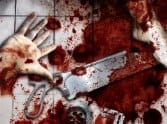 Head, hands, feet cut and thrown