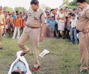 cases of police officers beating juniors