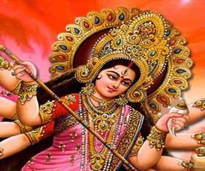 goddess durga arriving on horse