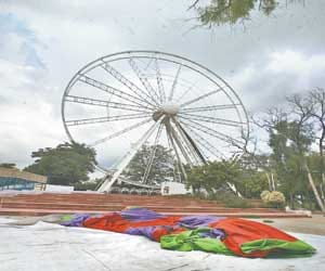 balloon burst in park, eight injured