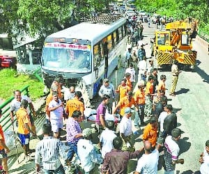 roadways bus runs over teen