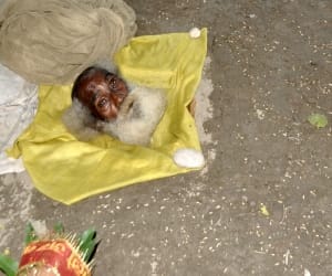 body inside the neck out of the ground