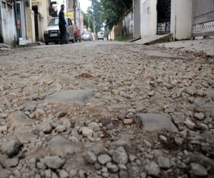 city road in bad condition