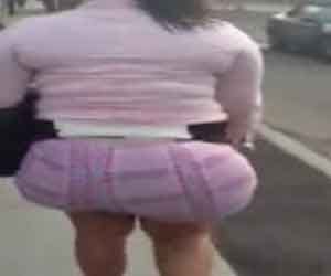 woman use fake butts, but no one can catch her 